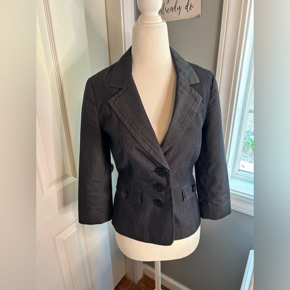 Halogen Jackets & Blazers - Halogen single breasted cotton blend blazer denim size 0 (Xs)
